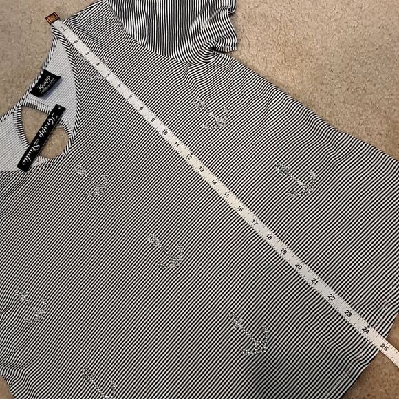 Knapp Studio NEW Top Black White Mini Stripe Beads Anchors Sailing Boating Large - Picture 12 of 12